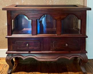 Display Cabinet with Storage Drawers