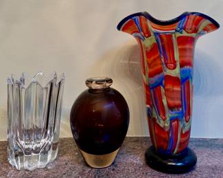 Orrefors & Signed Art Glass Vases