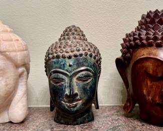Marble, Bronze & Carved Wood Buddha Statues