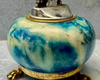 Vintage Marble Lighter with Brass Paw Feet
