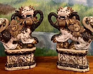 (2) Ceramic Foo Dogs