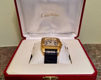 Cartier 18K Santos 100 Watch - Available for presale. Please call 774/922-2620.