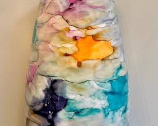 Marbleized Art Glass Vase
