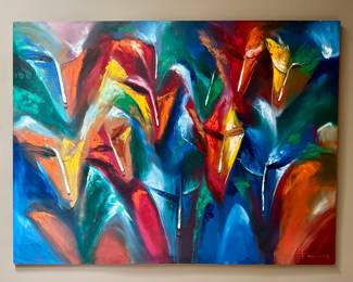 "Faces" Oil on Canvas, Signed