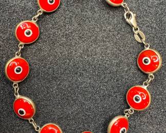 Sterling Evil Eye Bracelet