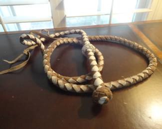 Braided Leather Bullwhip