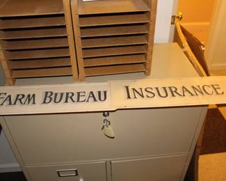 Farm Bureau Insurance vintage sign (2 pc). Both sides