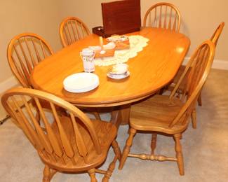 Whitacre's dining room table with 6 chairs