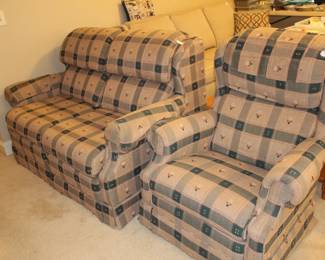 Love seat and recliner, light wear