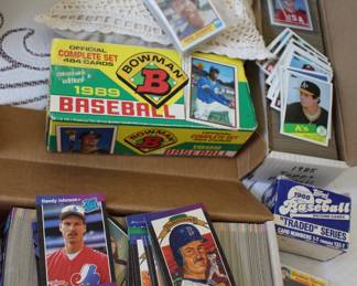 Boxes of baseball cards 1980s era
