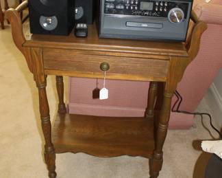 Stereo system, antique wash stand