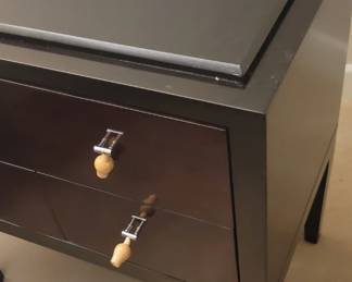 Marble top nightstand, handmade in Colombia, exclusively for today’s custom design, 4 drawer, 18” deep, 30” wide, 31” tall