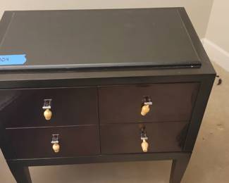 Marble top nightstand, handmade in Colombia, exclusively for today’s custom design, 4 drawer, 18” deep, 30” wide, 31” tall