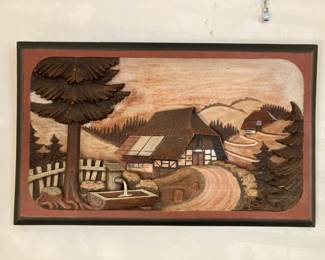 Hand carved German wall plaques