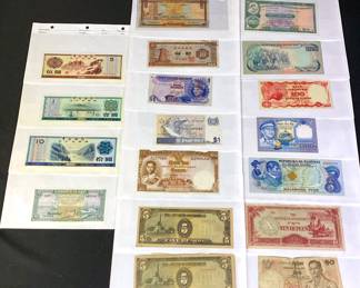 Vintage Paper Currency * Japan, Hong Kong, Philippines, Nepal * *