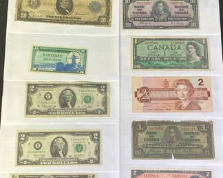 Vintage United States & Canadian Paper Currency * 1912 $20 * * 1912-2003 *
