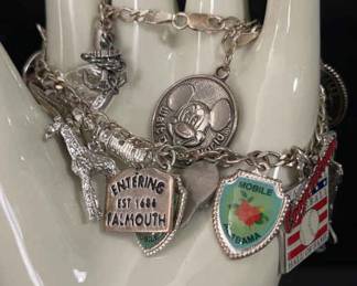 Charm Bracelet Silver 925 * Huge Amount Of Charms * Some Sterling And Silver Plate + Other
