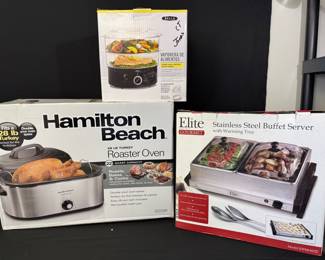 Hamilton Beach 28lb Roaster Oven 32229R * Elete Gourmet Buffet Server & Warming Tray EWM-6122 *