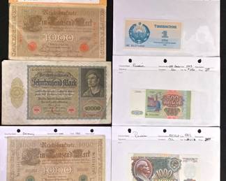 Vintage German And Russian Foreign Paper Currency * 1910-1992 *