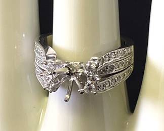 Wedding Band Setting in 18K gold * Over 50 Small Diamonds. Tested