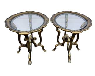 2 Regency Gold Side Tables * End Tables