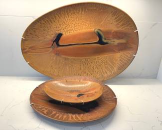 Gorgeous Designer David Salk Artful Pottery Plates Wall Art Set