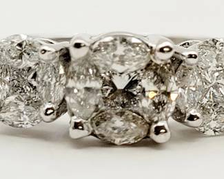 14KT White Gold Princess Cut Diamond Ring at 1.25 carats. Appraised. Have the paperwork.