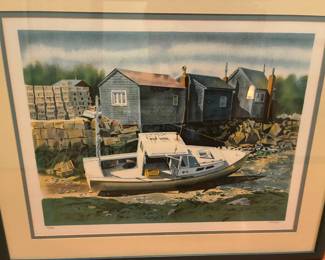 Joseph Correale "Beached Boat" signed and numbered print