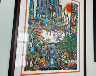 Edward Sokol "The Ice Skaters" signed and numbered print