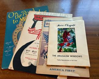 Vintage sheet music and art prints