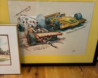 Wayland Moore Racing print, signed and numbered