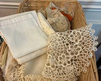 Vintage doilies and handkerchiefs