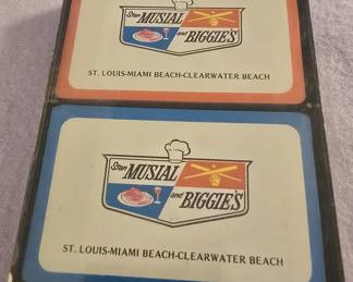 RARE VINTAGE STAN MUSIAL & BIGGIE'S ADVERTISING PLAYING CARDS