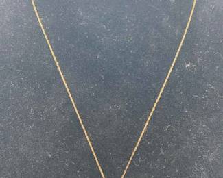 AAE116-10k Gold Emerald & Diamond Pendant On 10k Gold Chain