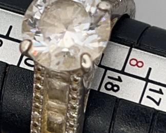 AAE114-Sterling Silver CZ Engagement Ring