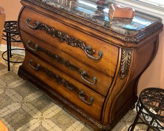 BOMBE CHEST w/ MARBLE TOP