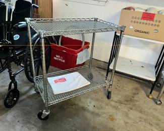 CHROME ROLLING CART