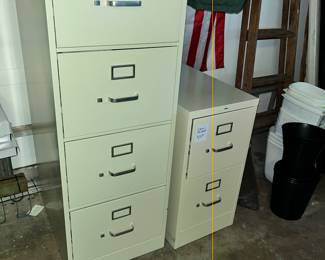 PAIR OF METAL FILE CABINETS
