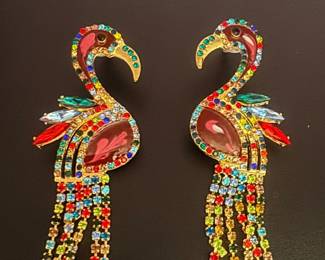 Rhinestone Flamingo earrings
