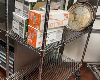 CCS030 Two Adjustable Three Shelf Metal Racks with Wheels