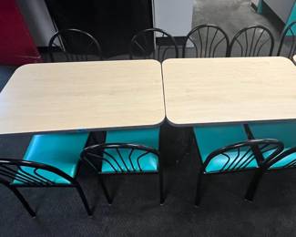 CCS092 2 Wood Laminate Tables + 8 Chairs