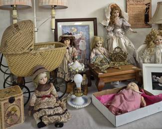 Vintage and modern children's items. Dolls
