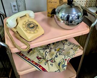 Much MCM items!! Vintage pink serving cart