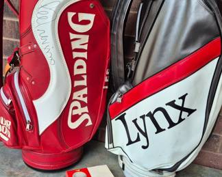 Sports memorabilia. Vintage autographed "Spalding Lee Trevino" golf bag and Lynx golf bag. Also, vintage golf balls-boxed dozen "Zippo" balls plus other advertising balls