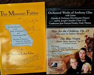 St. Joseph collectibles. Anthony Glise signed "The Missouri Fables" book and "Orchestral Works of Anthony Glise"