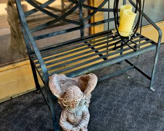 Much, much outdoor items!! Cast iron loveseat.