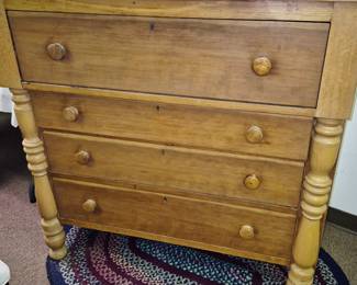 Much furniture. Antique pine empire-style chest of drawers 