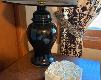 Black Accent Lamp & Trinket Box