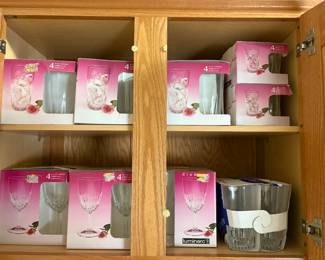 New in Box Crystal Drink Glasses