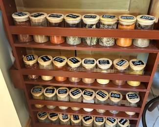 2 Wheeled Spice Racks w New Spices